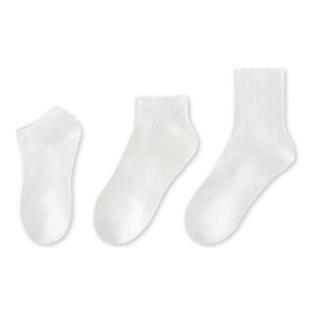 Set of 9 Pairs: Plain Ribbed Socks - 04 - Set of 9 Pairs