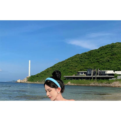 Set: Short-Sleeve Off Shoulder Plain Crop Top + Mid Waist