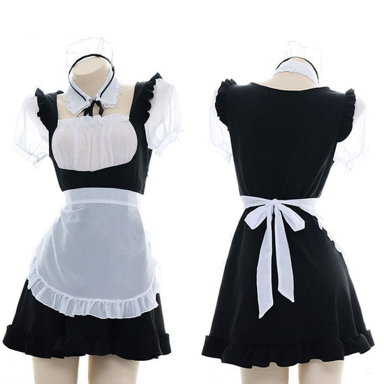 Sexy Ruffle Maid Dress Nightdress Lingerie Set – KawaiiMoriStore