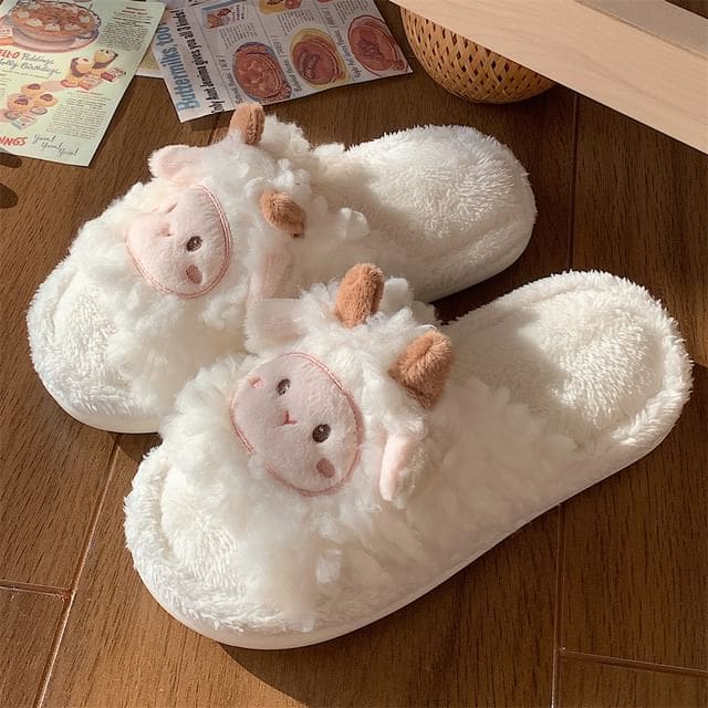 Sheep Home Slippers - White / 36 To 37