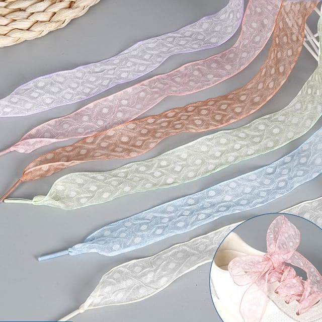 Sheer Dot Organza Ribbon Shoelaces