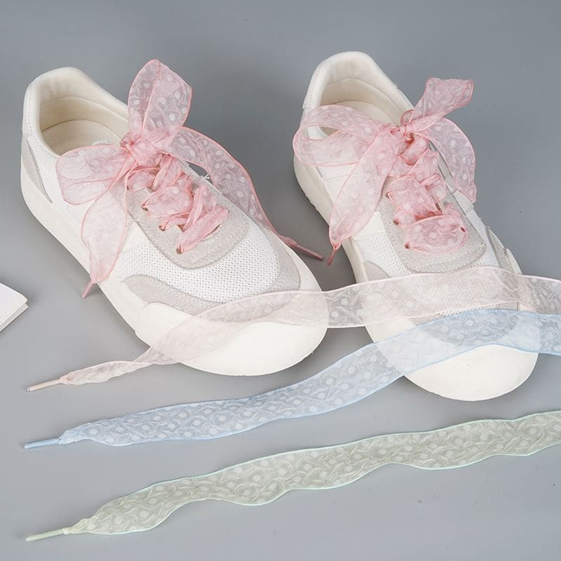 Sheer Dot Organza Ribbon Shoelaces