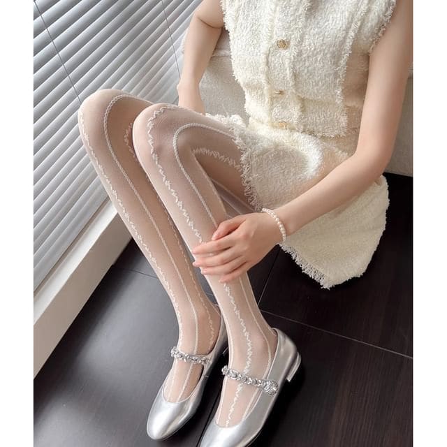 Sheer Tights - White / One Size