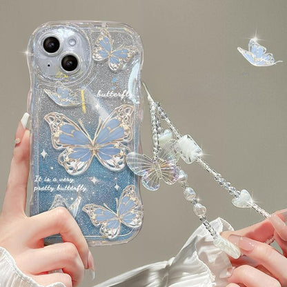 Shining Delicate Butterfly Phone Case - Blue butterfly