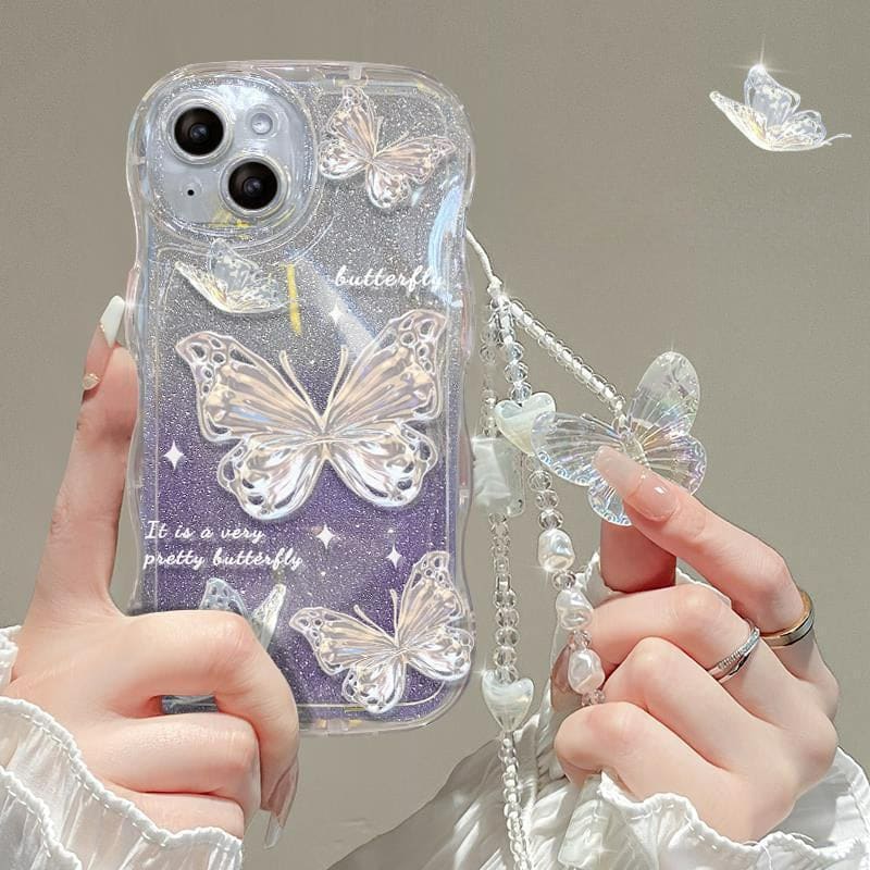 Shining Delicate Butterfly Phone Case - Purple butterfly