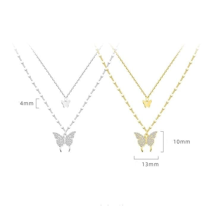 Shiny Butterfly Tassel Necklace MK16987 - Necklace