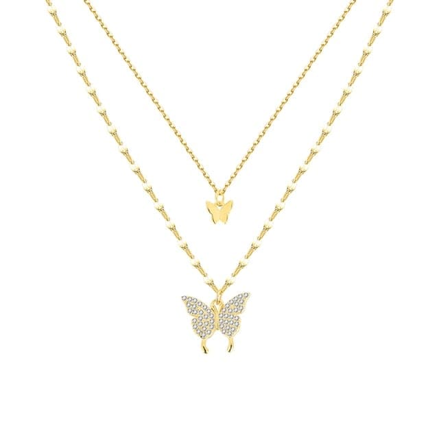 Shiny Butterfly Tassel Necklace MK16987 - Necklace