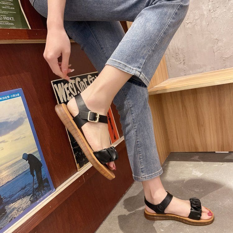 Shirred Sandals