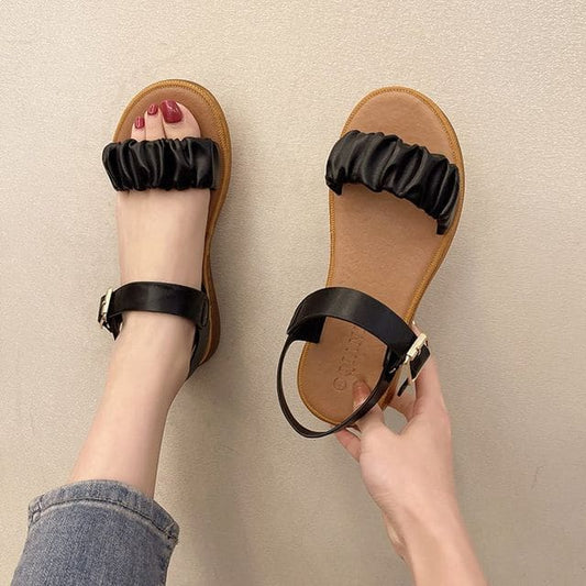 Shirred Sandals