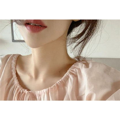 Short-Sleeve Button Blouse