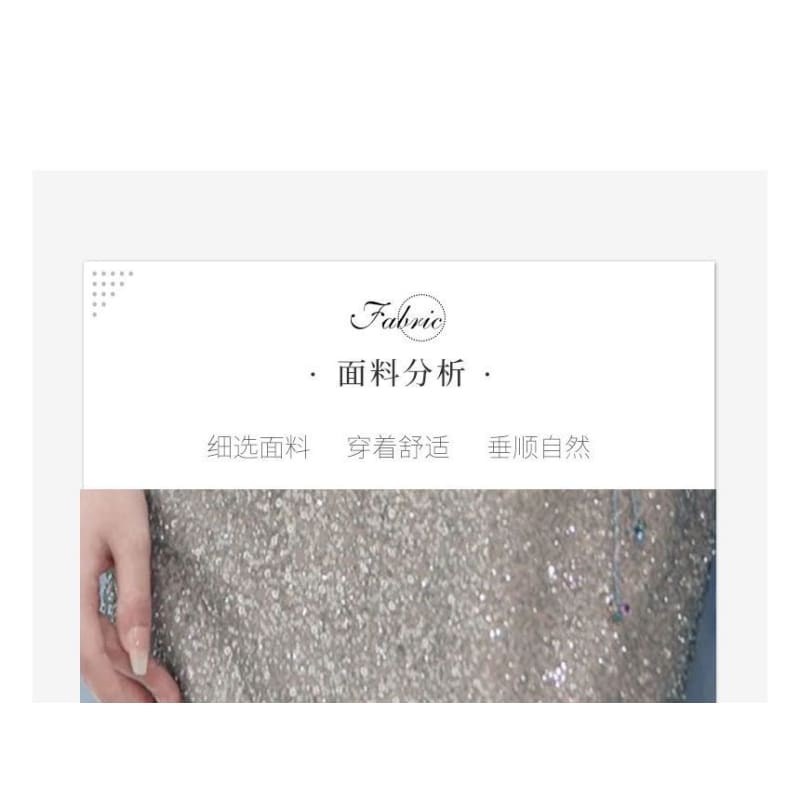 Short-Sleeve Off Shoulder Gradient Sequin Panel Mesh