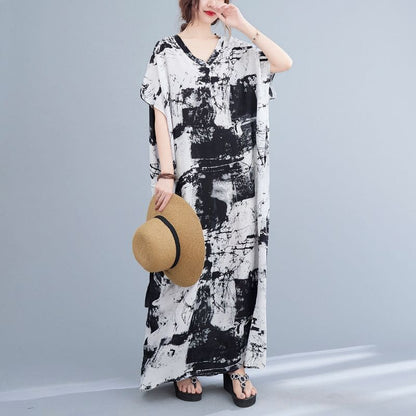 Short-Sleeve Tie-Dye Maxi Oversized T-Shirt Dress - Tie-Dye