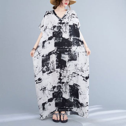 Short-Sleeve Tie-Dye Maxi Oversized T-Shirt Dress - Tie-Dye