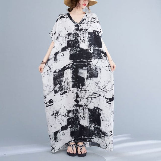 Short-Sleeve Tie-Dye Maxi Oversized T-Shirt Dress - Tie-Dye