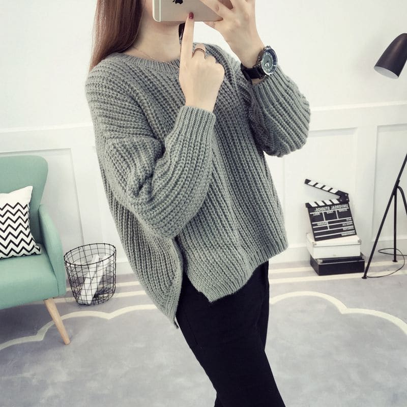 Side-Detail Oversized Sweater