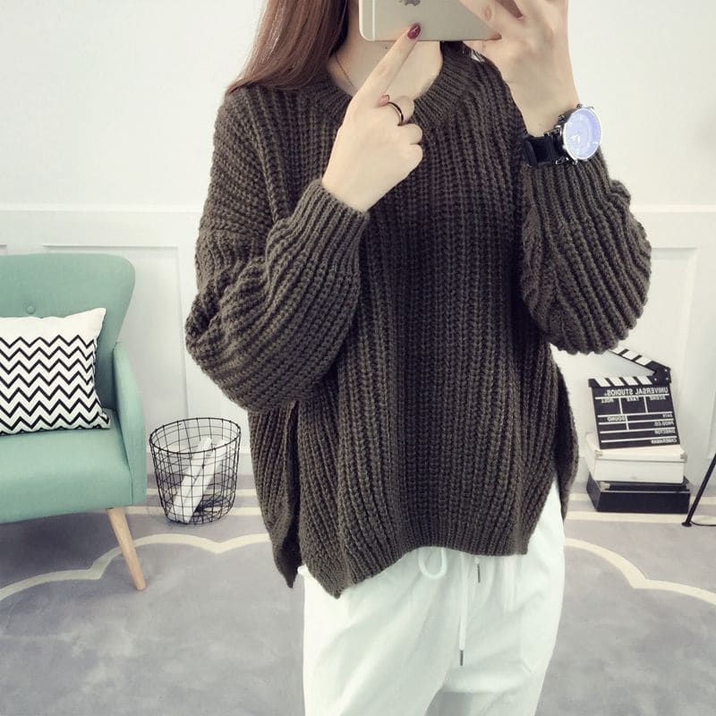 Side-Detail Oversized Sweater