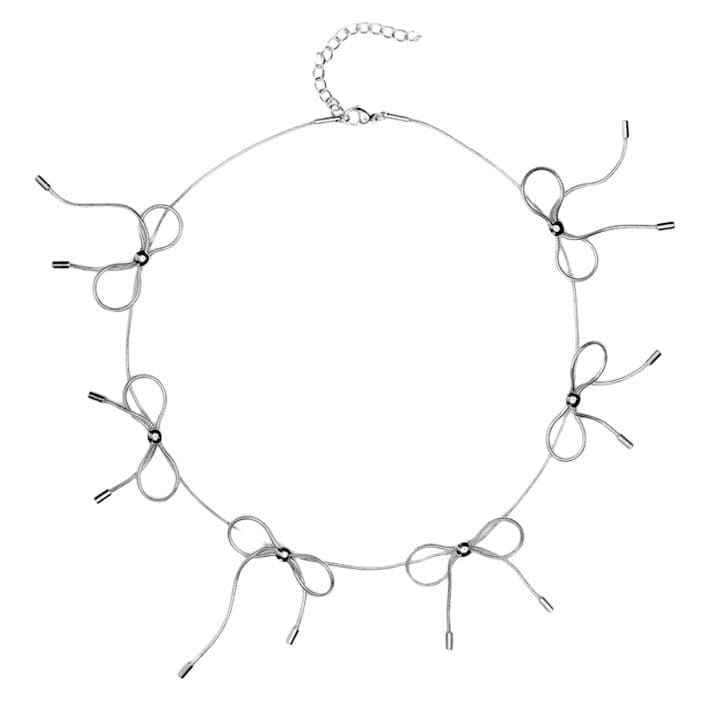 Silver Bows Choker - Standart / Silver - Necklace