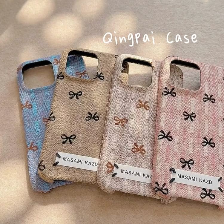 Simple Bow Flannel Phone Case - iPhone 16 Pro Max / 16 Pro