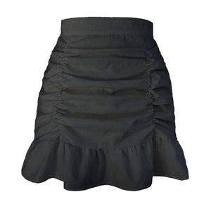 Simply Ruffle Mini Skirt - S / Black - Skirt