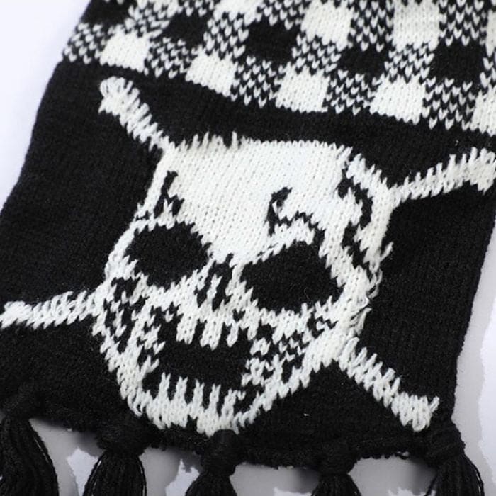 Skull Knitted Scarf - Other