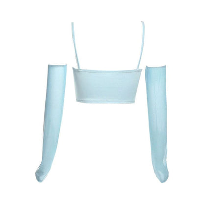 Sky Blue Top and Gloves Set - Tops