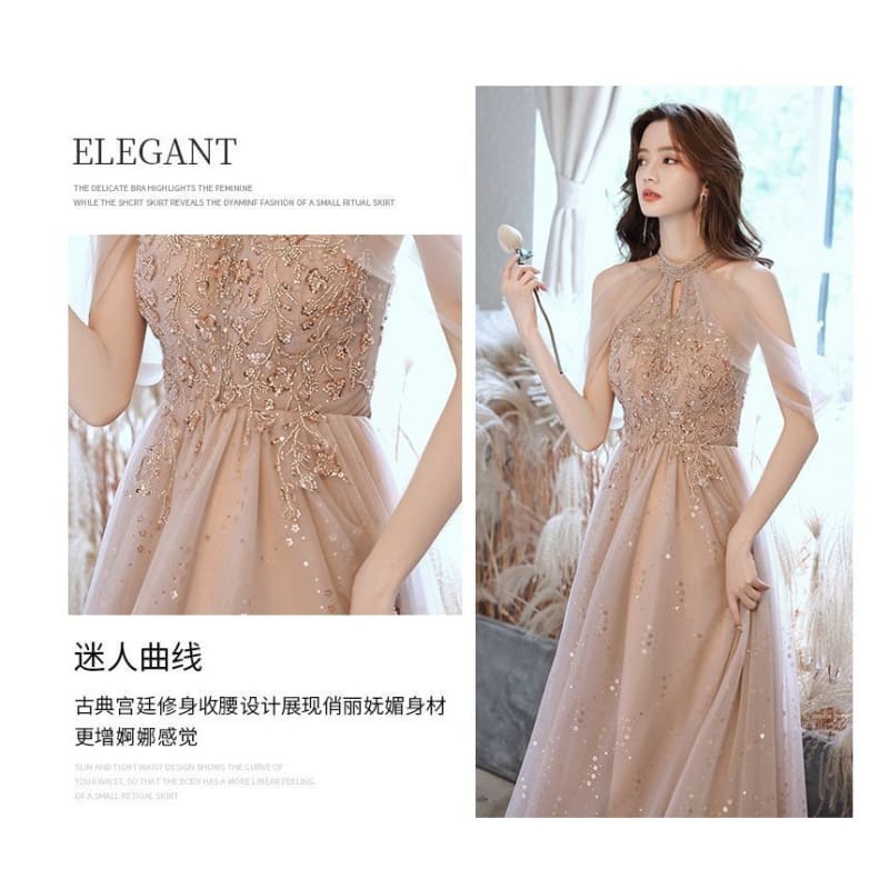 Sleeveless Embellished Evening Gown