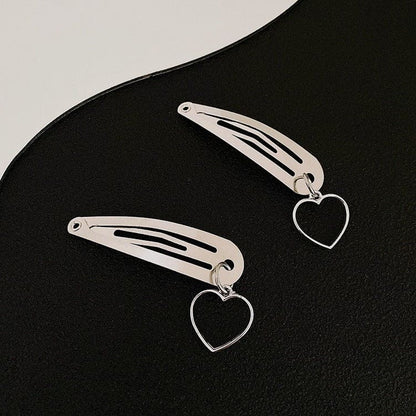 Sliver Aesthetic Hair Clips - Standart / Heart - Other