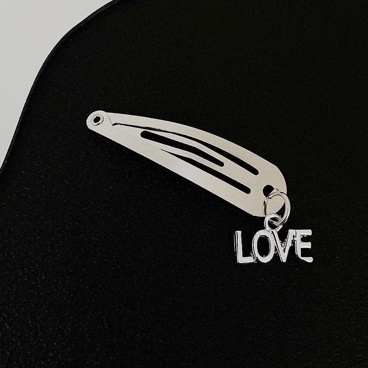 Sliver Aesthetic Hair Clips - Standart / Love - Other