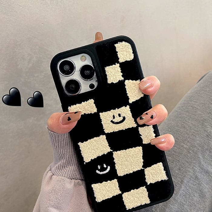 Smile Checker Fuzzy iPhone Case - IPhone Case