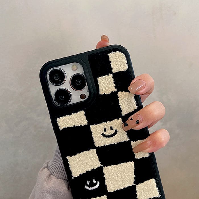 Smile Checker Fuzzy iPhone Case - IPhone Case