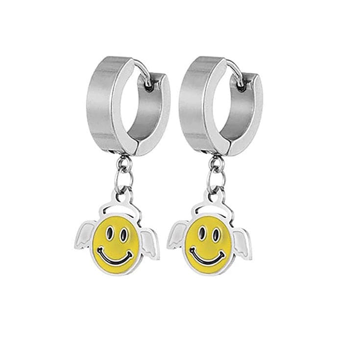 Smiley Angel Earrings - Standart / Silver/yellow - earrings