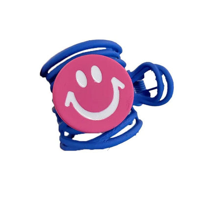 Smiley Face Hair Claw - Blue/pink - Other