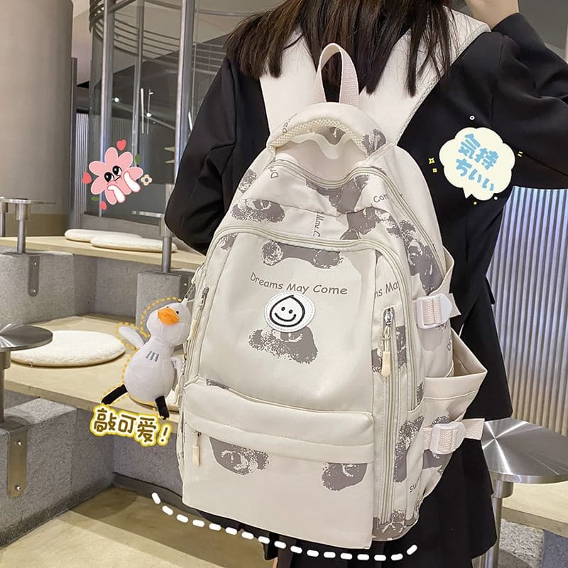 Smiley Face Logo Backpack / Duck Charm / Set - Without