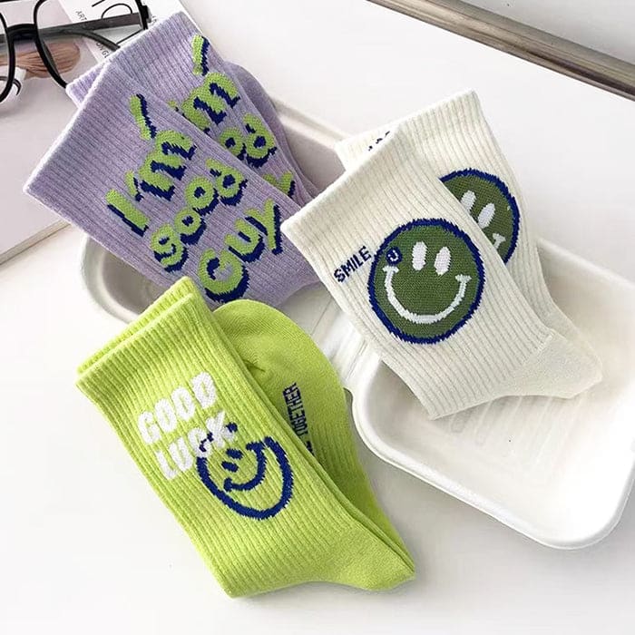 Smiley Face Socks - Standart/ 3pcs - Socks