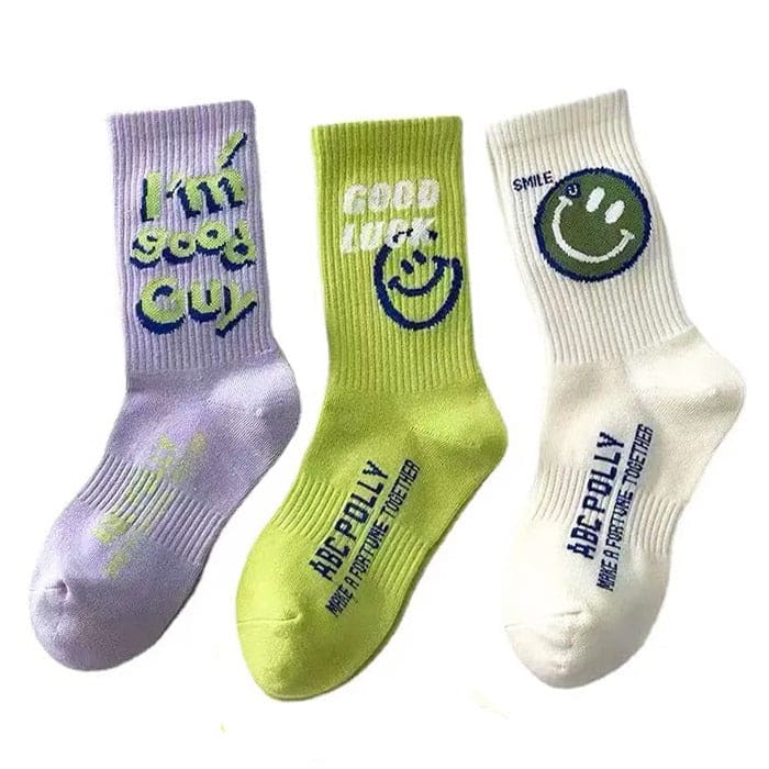 Smiley Face Socks - Standart/ 3pcs - Socks