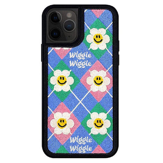 Smiley Flower Embroidery iPhone Case - IPhone Case