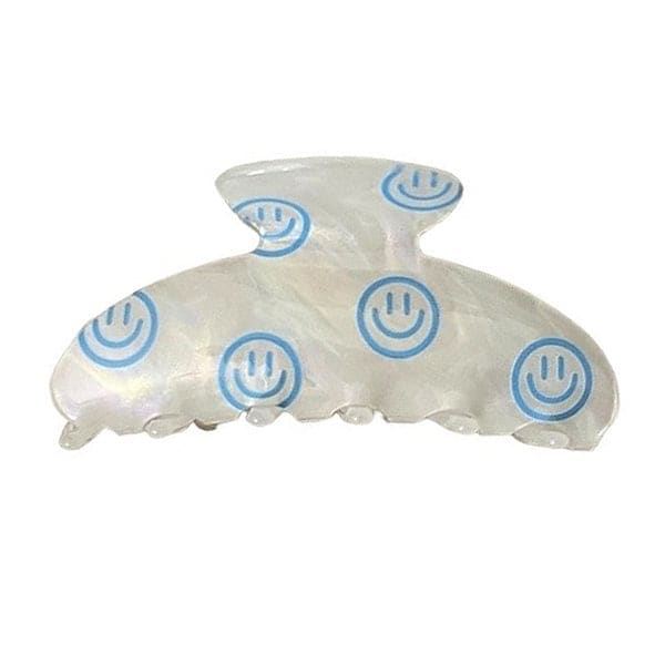 Smiling Face Hair Claw - Blue - Other