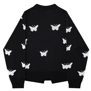 Soft Black Butterfly Cardigan - Free Size / Black - Cardigan