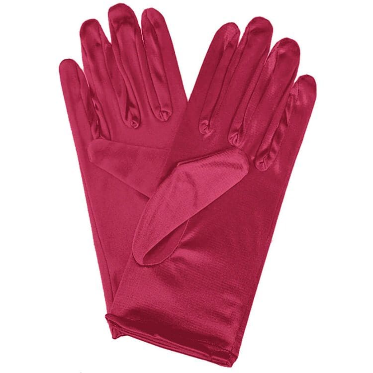 Soft Elegant Satin Gloves - Wine red - Other