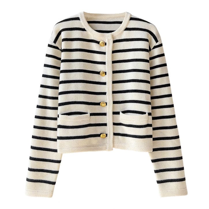 Soft Striped Cardigan - Cardigan