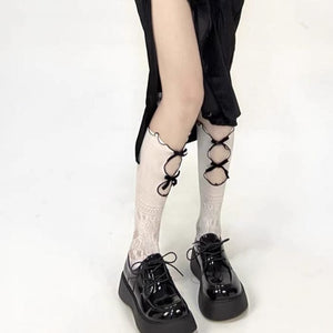 Soft Sweet Ruffle Socks - White/black - Socks