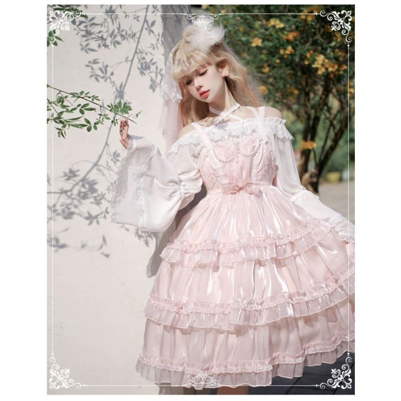 Spaghetti Strap Bow Two Tone Lolita A-Line Dress