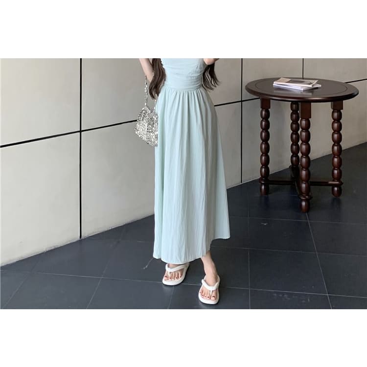 Spaghetti Strap Plain Midi