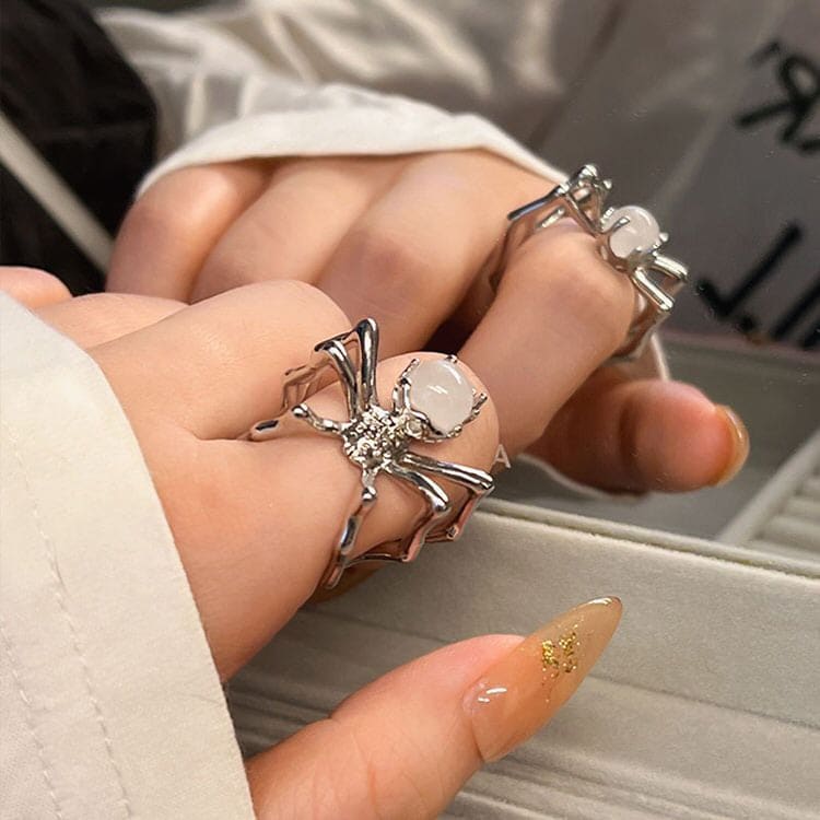 Spider Aesthetic Ring - Adjustable / White - ring