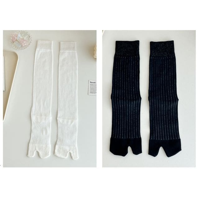 Split Toe Socks Set - Long Edition - 1 Pair - White