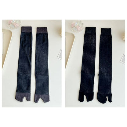 Split Toe Socks Set - Long Edition - 2 Pairs - Gray & Black