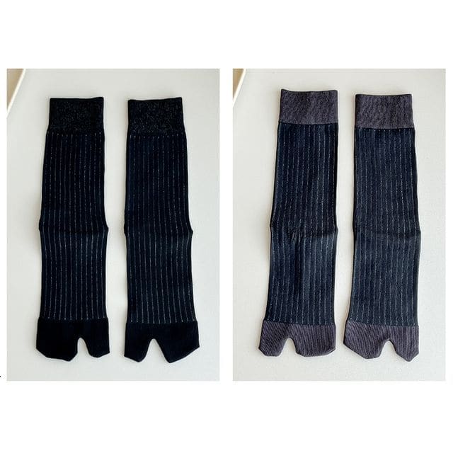 Split Toe Socks Set - Normal Edition - 2 Pairs - Black &