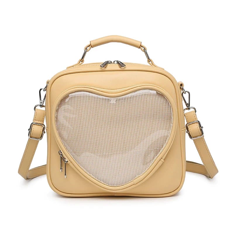 Square Heart Lattice Mini Backpack - Yellow