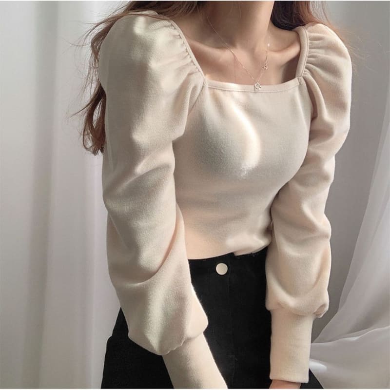 Square Neck Puff Sleeve Top