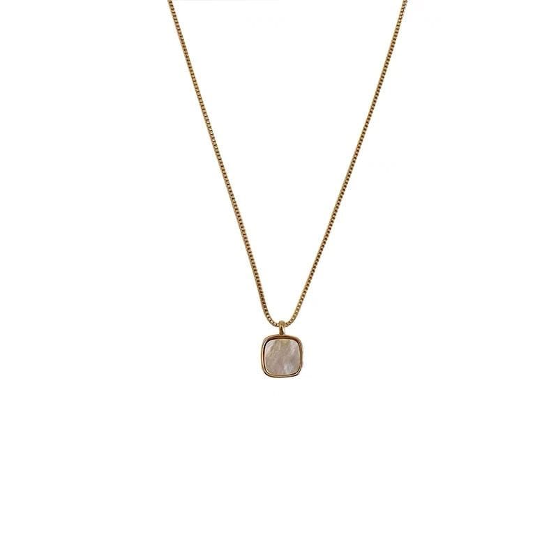 Square Shell Pendant Alloy Choker